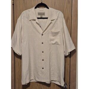 Jamaica Jaxx Men's Hawaiian Silk Button Front Tropical Shirt,Size L